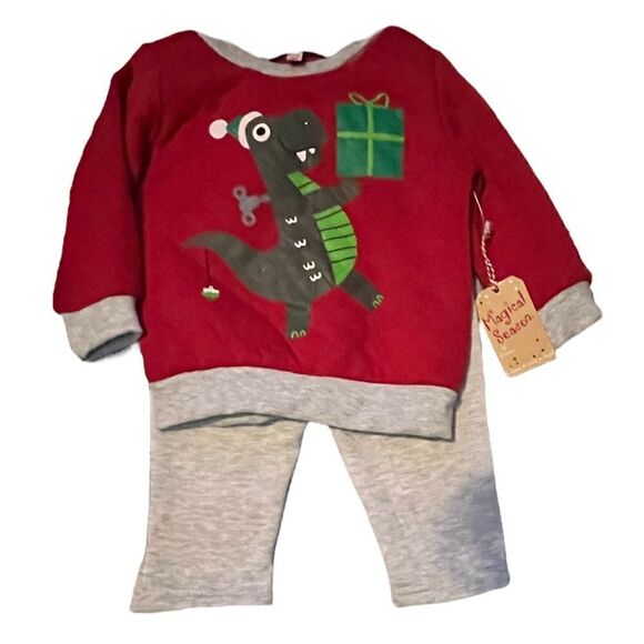 2 piece Magical Season dinosaur sweat suite - Picture 1 of 6